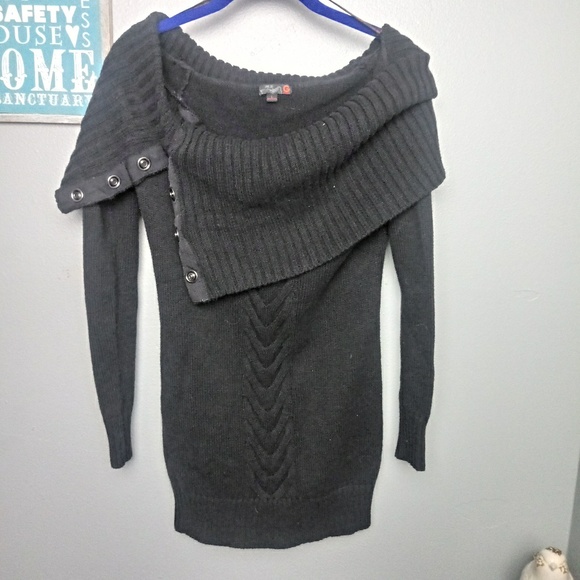 G by Guess Sweaters - G by Guess Cowl Button Neck Cable Knit Sweater